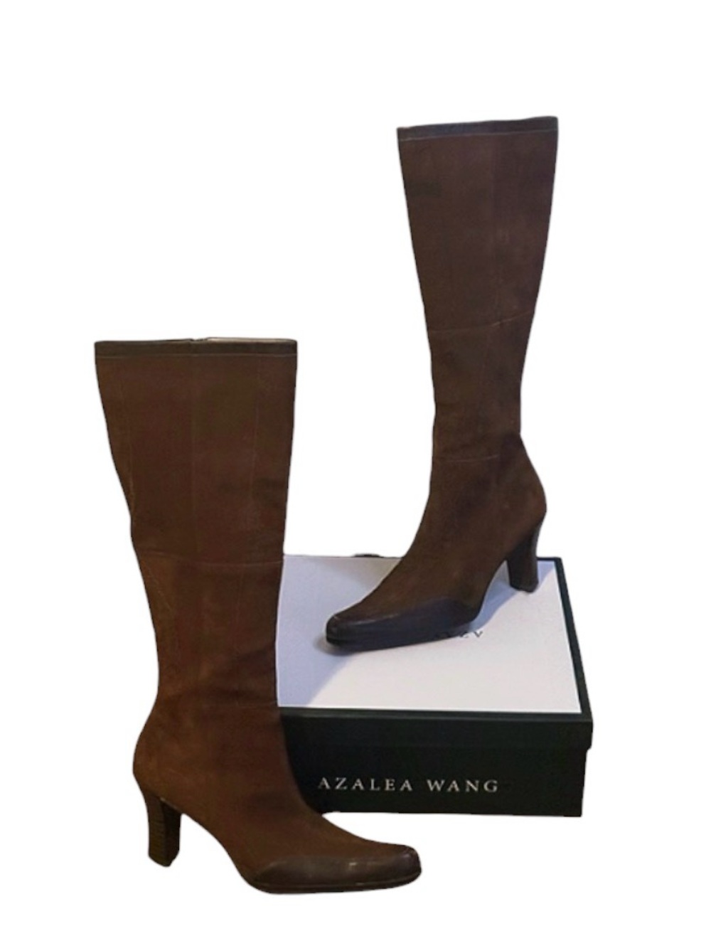 Circa Joan & David western leather Brown Knee-High Heeled Boots size 7.5